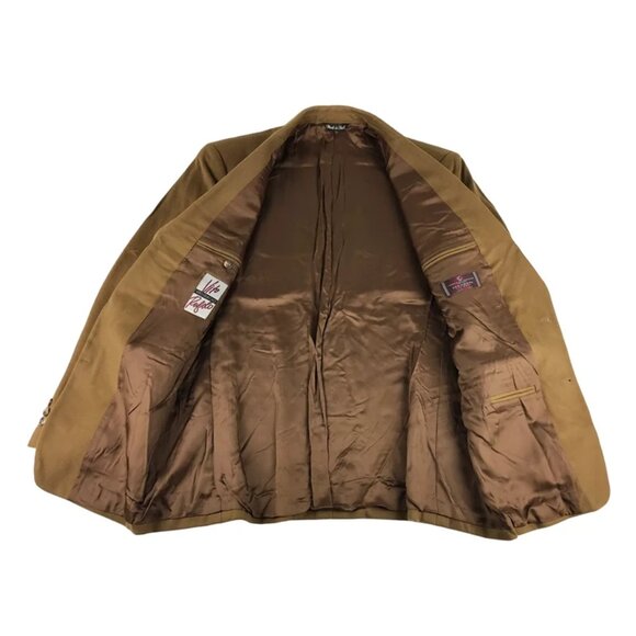 Vito Rufolo Mens Brown Pockets Long Sleeve Notch Collared Blazer Jacket Size L - Picture 5 of 10